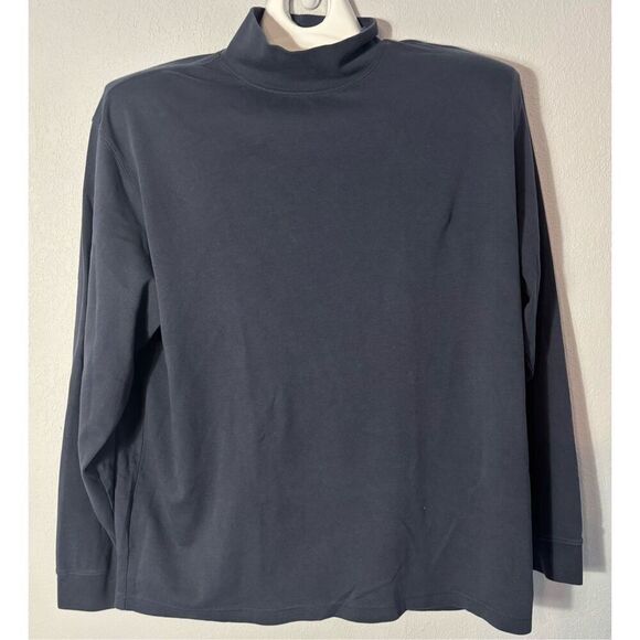 L.L. Bean Turtleneck Shirt Men's XL Mock Blue Long Sleeve Baselayer Warm FLAW - Picture 2 of 8